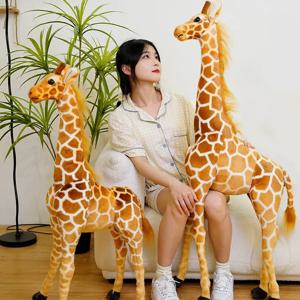 거대한 크기의 기린 봉제 인형, 귀여운 동물, 부드러운 기린 인형, 생일 선물, 어린이 장난감, 1pc, 신제품