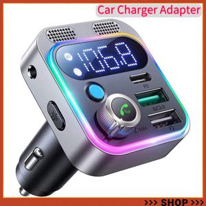 자동차 48W PD&QC3.0 차량용 충전기 어댑터에 대한 강력한 듀얼 마이크와 깊은 저음 사운드를 갖춘 LED 블루투스 5.0 FM 송신기