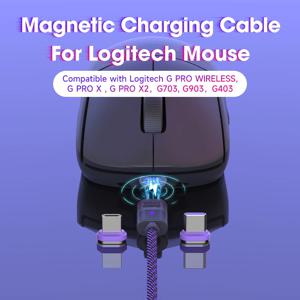 Logitech 마우스용 마그네틱 USB 충전 케이블 Logitech G PRO WIRELESS, G PRO X, G PRO X2, G703, G903 G403용 유선 마우스 케이블
