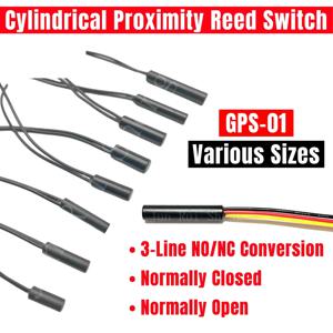 10PCS 원통형 리드 스위치 GPS-01 GPS-01B 길이 35CM 평상시 열림/닫힘 NO NC 자기 제어 근접 내장 센서