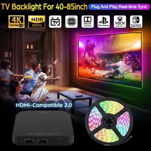 2024 새로운 주변 TV LED 백라이트 동기화 40-85인치 실시간 동기화 LED 라이트 스트립 4K HDMI 호환 2.0 장치용 화면