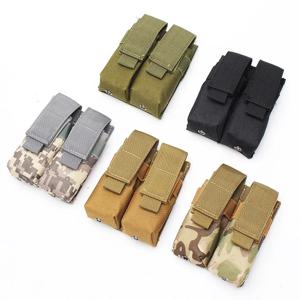 9mm 매거진 파우치 싱글 더블 매거진 파우치 Glock M1911 92F 손전등 가방 용 야외 몰리 오픈 탑 매거진 파우치