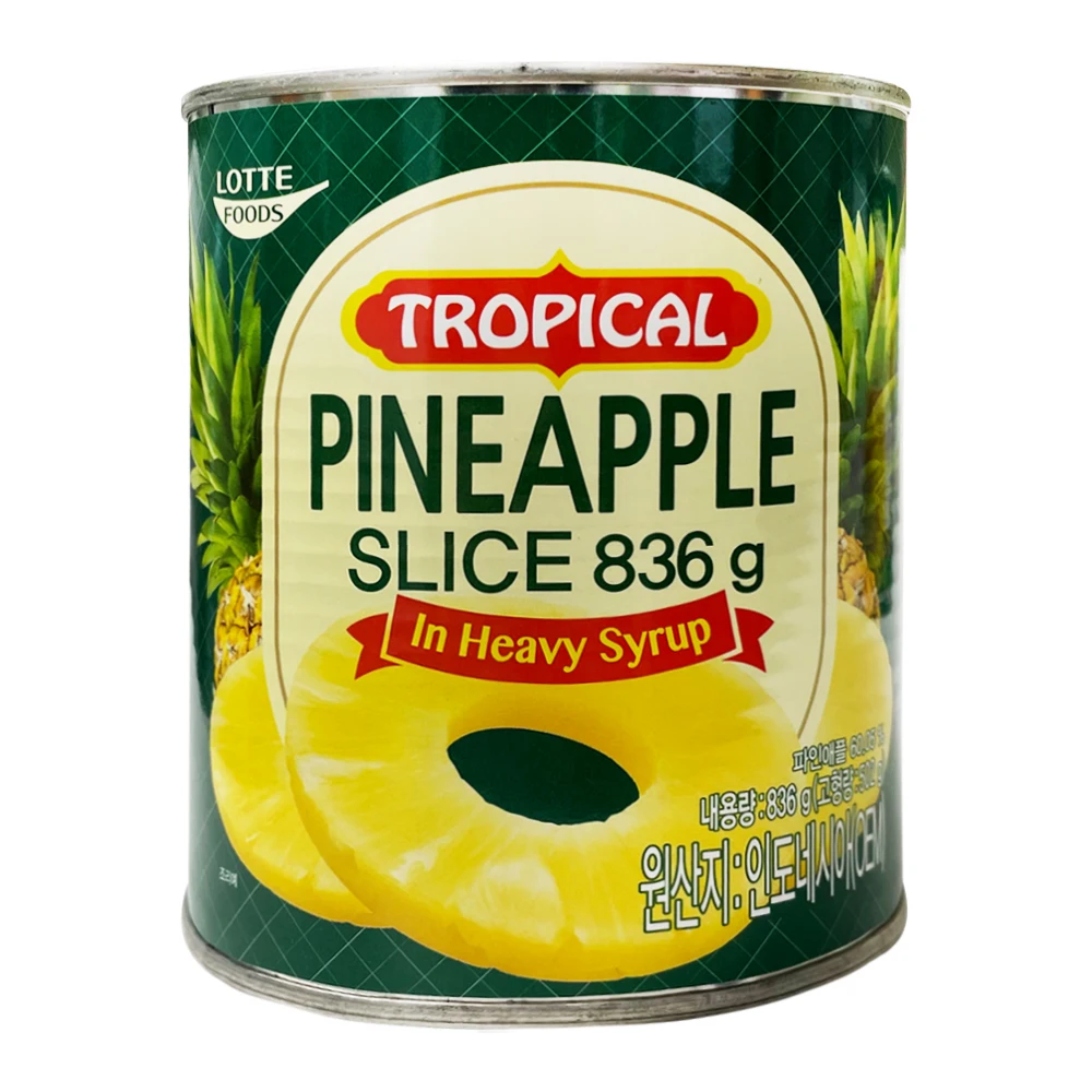 롯데푸드 트로피칼 파인애플 슬라이스 836g