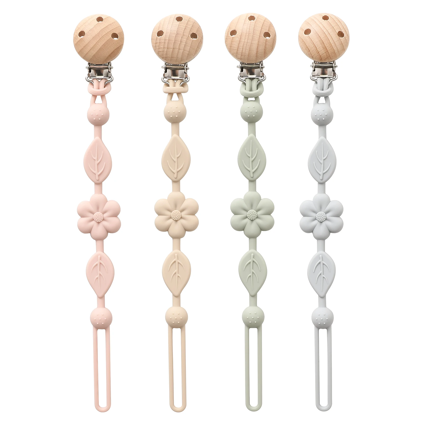 1pcs 아기 실리콘 젖꼭지 클립, 만화 꽃 모양의 안티 손실 조정 가능한 젖꼭지 홀더 신생아, 아기를위한 완벽한 선물