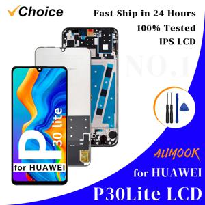 화웨이 P30 라이트 AAA + IPS LCD 디스플레이 터치 스크린 디지타이저 어셈블리 pantalla 화웨이 노바 4e 프레임 LCD 디스플레이