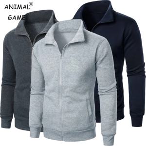 가을 남성 긴 소매 지퍼 자켓 코트 솔리드 컬러 따뜻한 스웨터 캐주얼 야구 자켓 야외 streetwear