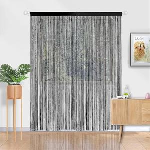 100X200Cm 멀티 컬러 직선형 커튼 (거실, 웨딩 장식용), 실크 실 커튼 (가정용 도어 커튼 장식에 적합), 공장 직판 태슬 커튼