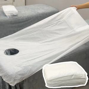 일회용 부직포 원단 침대 커버, 미용실 오픈 홀 스파 마사지, 부드러운 침대 시트, 통기성 탄성 침대보, 10 개