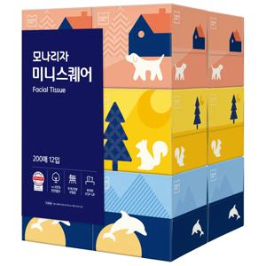 모나리자 미니스퀘어 미용티슈 200매 12개