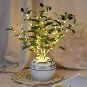 1/3/5PCS 인공 올리브 가지 LED 조명, DIY 카페, 집, 사무실, 레스토랑, 카운터 야간 조명, 배터리 구동 스트립 조명