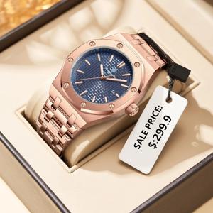 PAAZOMU 오리지널 럭셔리 남성용 시계 날짜 크로노 그래프 스테인레스 스틸 쿼츠 시계 방수 빛나는 패션 남자 손목 시계