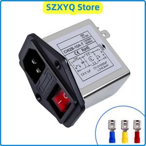 전원 공급 장치 필터 EMI 간섭 방지 CW2B-3A/6A/10A-T 소켓 이중 안전 시트 스위치 220V 전원 필터