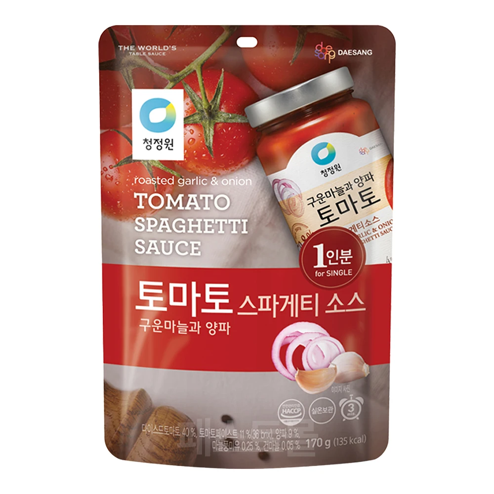 청정원 싱글파우치 토마토 스파게티소스 170g