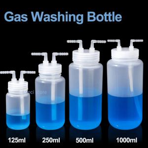 125ml/250ml/500ml/1000ml 세척 병, 폴리에틸렌 PP 투명 플라스틱 가스 세척 실린더, 액체 실험실 분배용