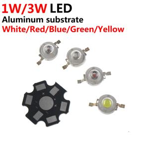 10개 1W 3W LED 고출력 램프 비드 순백색/웜 화이트/레드/그린/블루/옐로우/UV 300mA 3.2-3.4V 100-120LM 30mil 칩