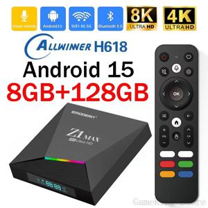 안드로이드 박스 4G 안드로이드 15 IPTV Z1 Max TV 박스 4K 8K HD Allwinner H618 BT 5.0 4G 5G 듀얼 WiFi 8GB 128GB 음성 리모컨 allwinner