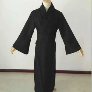 남성 클래식 블랙 기모노 가운 사무라이 옷 전통 일본 코스프레 유카타 홈 잠옷 목욕 가운