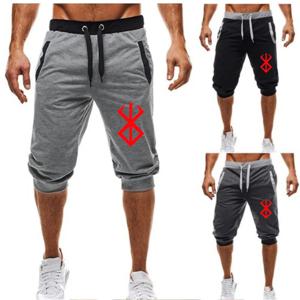 2024 New Mens 국경 스포츠 바지 남성 캐주얼 조깅 반바지 탄성 피트니스 바지 자른 바지 M-4XL Men