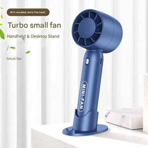 터보 휴대용 소형 팬 USB 충전 미니 야외 휴대용 경량 데스크탑 스탠드, 오래 지속되는 배터리 수명