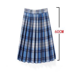 60CM 길이 하이웨이스트 플리츠 스커트 여성 여름옷 A라인 하라주쿠 한국 블랙 미디 스커트 여학생 교복