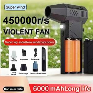 450000RPM 터보 팬 브러시리스 모터 LED 라이트 6000mAh 충전 디스플레이 포함 에어 블로워 휴대용 진공 청소기 차량용 건조기