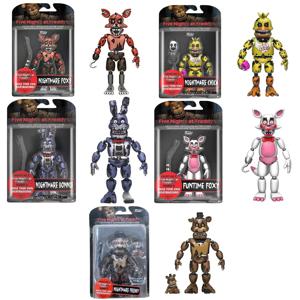 14cm FNAF 피규어 나이트메어 프레디 보니 폭시 치카 액션 피규어 가동형 블랙라이트 프레디 프로스트비 컬렉션 장난감