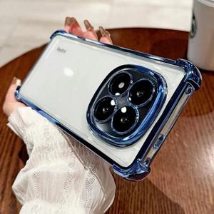 샤오미 레드미 노트 15 14 프로 플러스 노트 13프로 4G 5G 투명 소프트 백 커버 범퍼용 투명 충격 방지 도금 실리콘 케이스