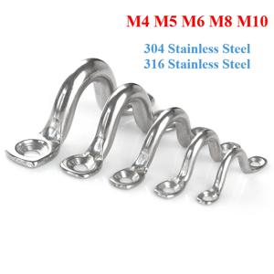1-5PCS M4-M10 304/316 스테인레스 스틸 와이어 아이 스트랩 보트 마린 타이 다운 펜더 후크 캐노피 엔진 보트 요트용 액세서리