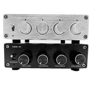 우수한 HIFI 무손실 1 입력 4 출력 RCA 허브 오디오 분배기 신호 선택기 스위치 소스 스위처 볼륨 증폭기