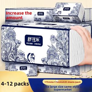 대형 화장지 4-12팩, 5겹 두께, 420매/팩, 84팩/팩, 냅킨, 손수건, 화장지