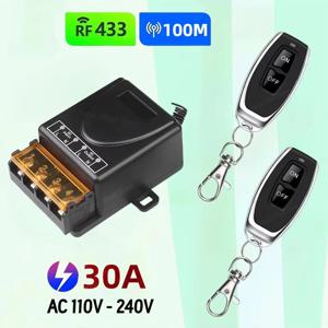 AC 220V 30A 릴레이 범용 리모컨 스위치 433mhz 무선 스위치 및 조명 램프 워터 펌프 도어용 온오프 송신기