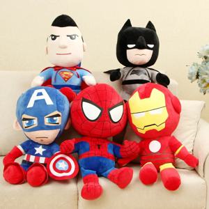 * 27-30cm 마블 영화 인형 스파이더맨 아이언맨 배트맨 슈퍼맨 봉제 장난감 부드러운 히어로 캡틴 아메리카 어린이를 위한 최고의 선물
