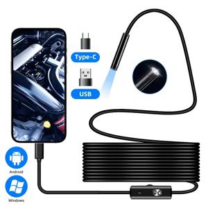 7.0MM 타입-C 내시경 카메라 IP67 방수 6개 조절 가능한 LED USB 안드로이드 유연한 검사 보어스코프 (휴대폰/PC용)