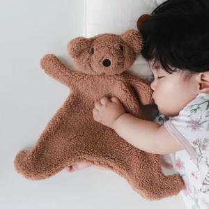 귀여운 곰 아기 안심 수건 담요 부드러운 신생아 수면 인형 아이들 수면 장난감 진정 수건 턱받이