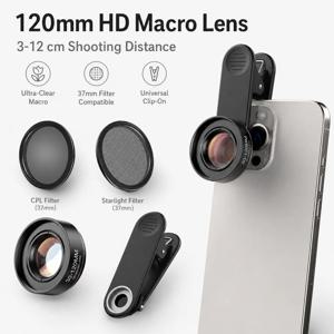 30-120mm 매크로 폰 렌즈 10X HD 클로즈업 범용 클립온 모바일 카메라 렌즈 (아이폰, 삼성, 샤오미, 화웨이, 안드로이드 스마트폰용)