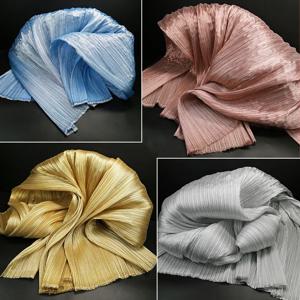 100x143cm 메탈릭 펄레센트 미야케 플리츠 원단 웨딩 스타일링 무대 장식 드레스 제작 DIY 공예 재료