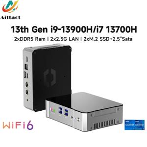 13세대 인텔 코어 i9 13900H/i7 13700H 미니 PC 썬더볼트 2x DDR5 2x PCIe 4.0 데스크탑 게이밍 미니 컴퓨터 2x 2.5G LAN