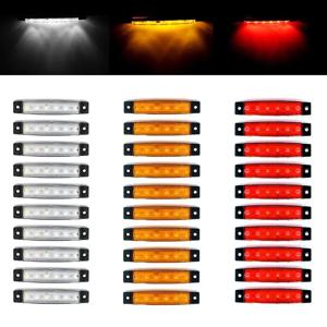 10개 12V 24V 6 LED 사이드 마커 표시등 트럭 트레일러 버스 로리 방향 지시등 LED 클리어런스 경고 후미등