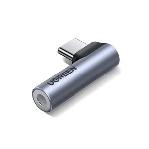 UGREEN USB C to 3.5mm 직각 오디오 어댑터 헤드폰 이어폰 AUX 마이크 잭 어댑터 USB C 90도 삼성 아이패드용