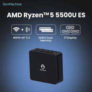 PC 게이머 GenMachine 미니 PC AMD 라이젠 ™   5 5500U ES 6코어 12스레드 2.1GHz 최대 4.0GHz 15W CPU 윈도우 11 DDR4 3200Mhz WiFi6