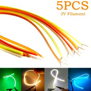 5개/팩 3V LED 동일한 끝부분 필라멘트 유연한 다이오드 조명 스트립 장식 울트라 슬림 스파이럴 전구 레트로 에디슨 전구 램프 부품