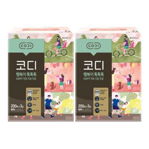 코디 미용 티슈 행복이 톡톡톡 200매 3개 / 6개 / 24개