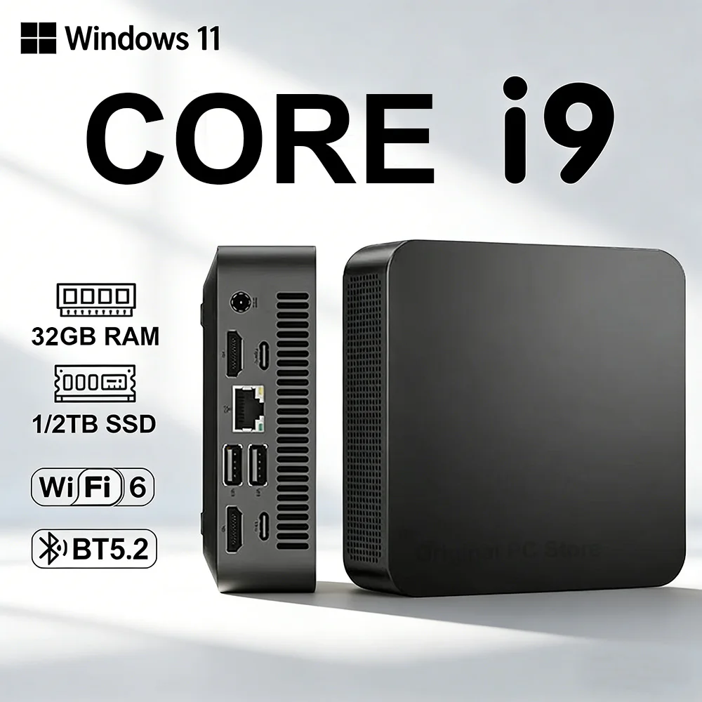 미니 PC 윈도우 11 프로 코어 i9 10980HK 32GB 램 1TB/2TB SSD WIFI 6 BT5.2 4K HD 미니 게이밍/오피스/학습용 PC 3년 보증 포함