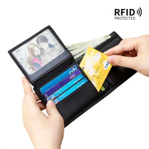 남성용 가죽 지갑 RFID 소가죽 정품 가죽 지갑 다기능 신용카드 홀더 머니백 남성용 머니클립
