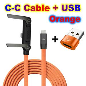 휴대폰충전기선 c타입 충전케이블 USB 유형 C 편평한 충전기 위탁 케이블 보이지 않는 지원 접이식 전화 홀더 240W 충전 철사 브래켓을 가진 케이블 보기
