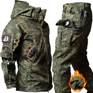 겨울 가을 양털 남자 자켓 전술 방수 양복 야외 낚시 하이킹 캠핑 Tracksuits 코트 열 양복