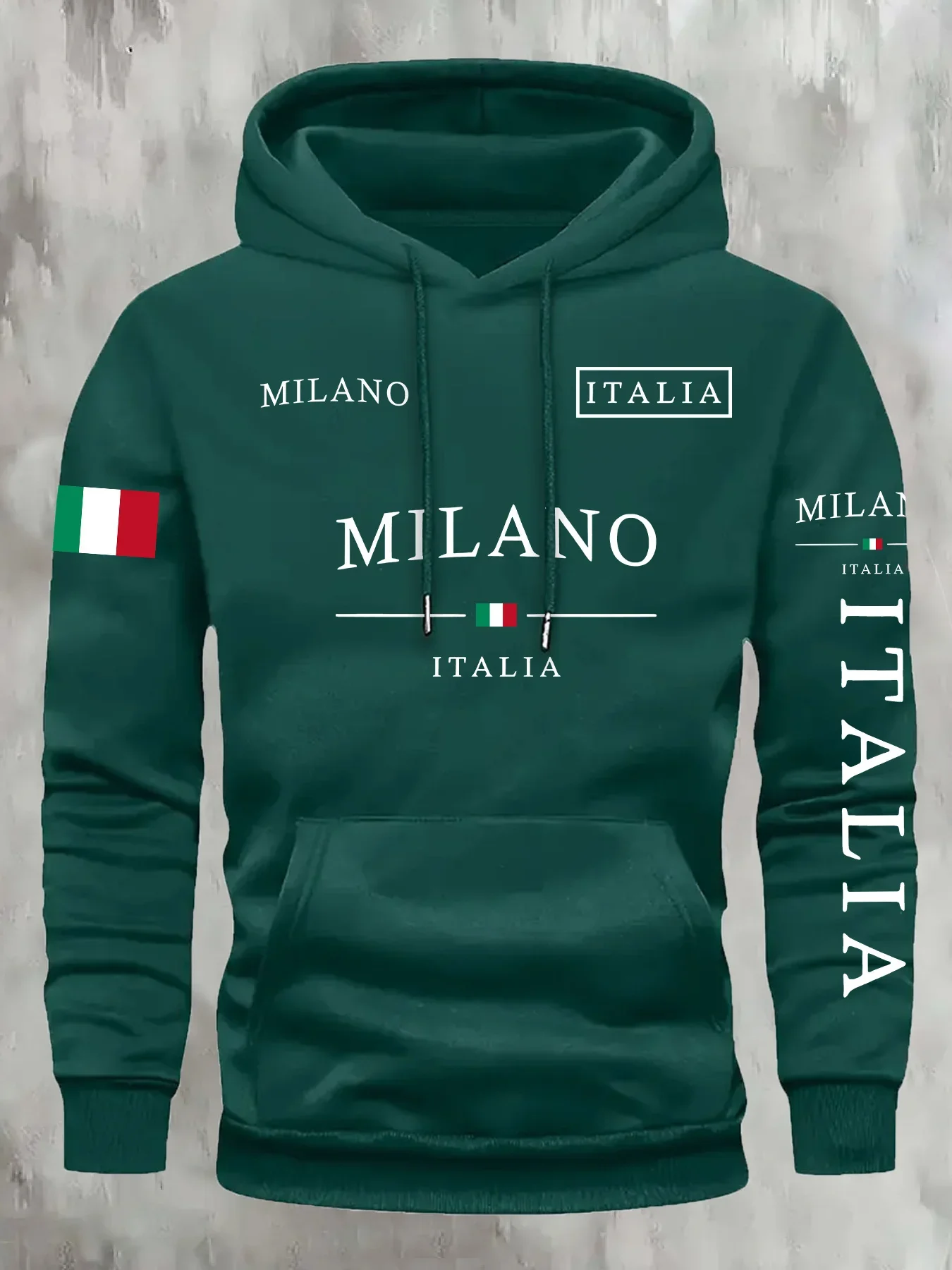 ITALIA MILANO 남성 여성 후드티 야외 스트리트 캐주얼 스포츠 휴가 트렌드 봄 가을 겨울 커플 스웨트셔츠 탑 의류