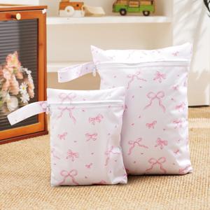 Elinfant 2PCS 방수 천 기저귀 가방 습식 건식 가방, 수영복용 세탁 가능한 해변 수영장 체육관 가방 젖은 옷