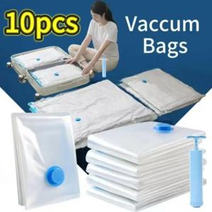 1-10pcs 두꺼운 진공 압축 가방, 투명 이불 진공 가방, 보관 가방, 가정용 의류 보관 및 정렬 가방