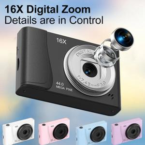 4K 디지털 카메라 2400만 화소 비디오 캠코더 16배 줌 컴팩트 카메라 자동 초점 어린이 성인 초보자 사진 촬영용